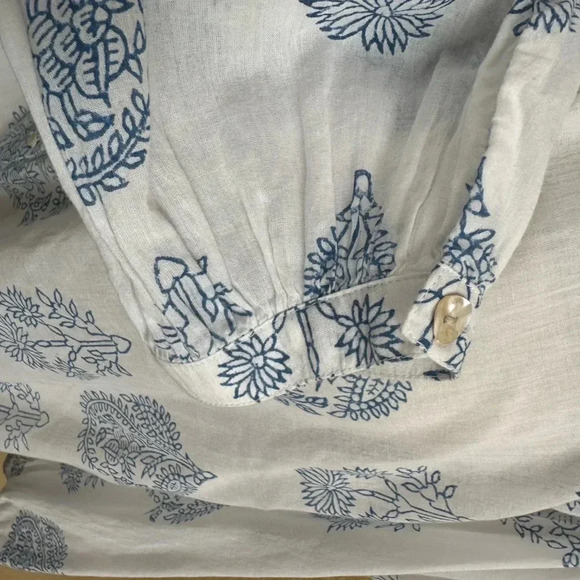 Alix Of Bohemia “Anna” Shirt In Lapis Bloom White/Blue Size Small EUC! - Picture 12 of 14